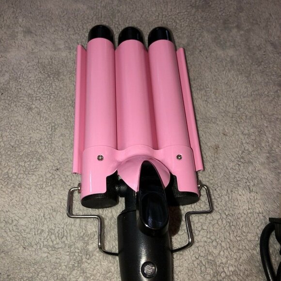 Triple Rod Hair Curling Iron PINK/BLACK 25mm 98W - Picture 2 of 12